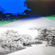 Arriba, la imagen en color. Abajo, la imagen en blanco y negro a 480p que aparece si apagas las luces del coche. ¿Puedes ver al gato?